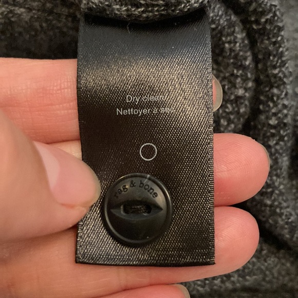 Rag & Bone 100% Merino Wool Henley Pullover Sweater Dark Heather Gray Size M - Picture 5 of 6